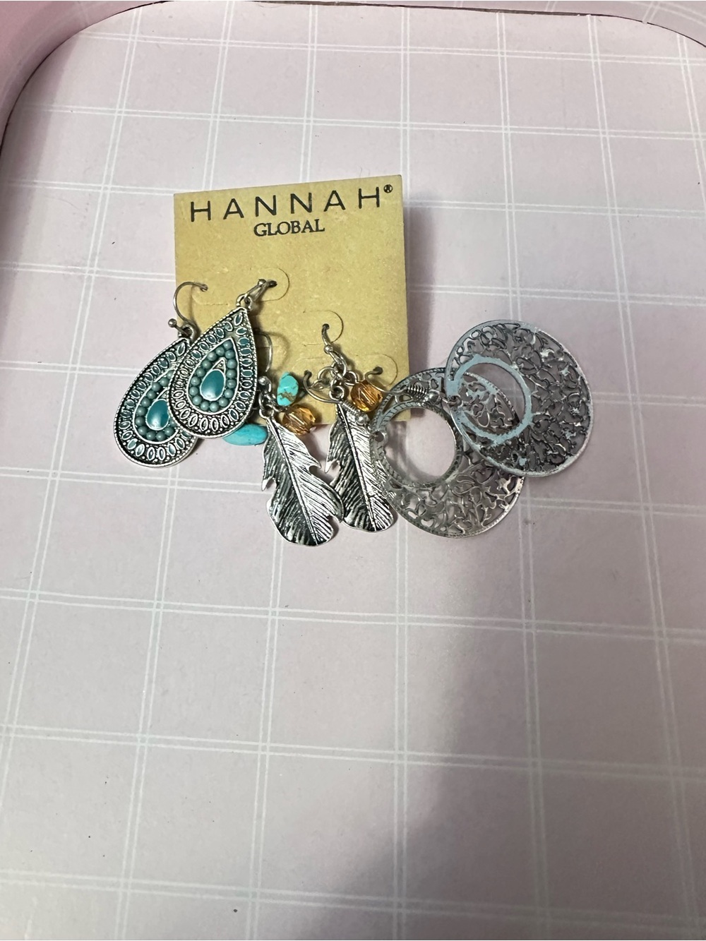 Hannah Turquoise & Silver Mixed Earring Set